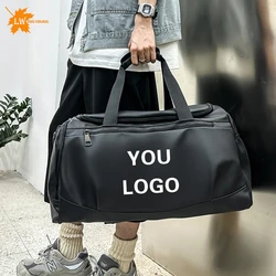 Bolsa de gimnasio impermeable con logotipo personalizado, bolsa de viaje de gran capacidad, separación seca y húmeda, bolsa de almacenamiento de Judo, patrón de nombre impreso