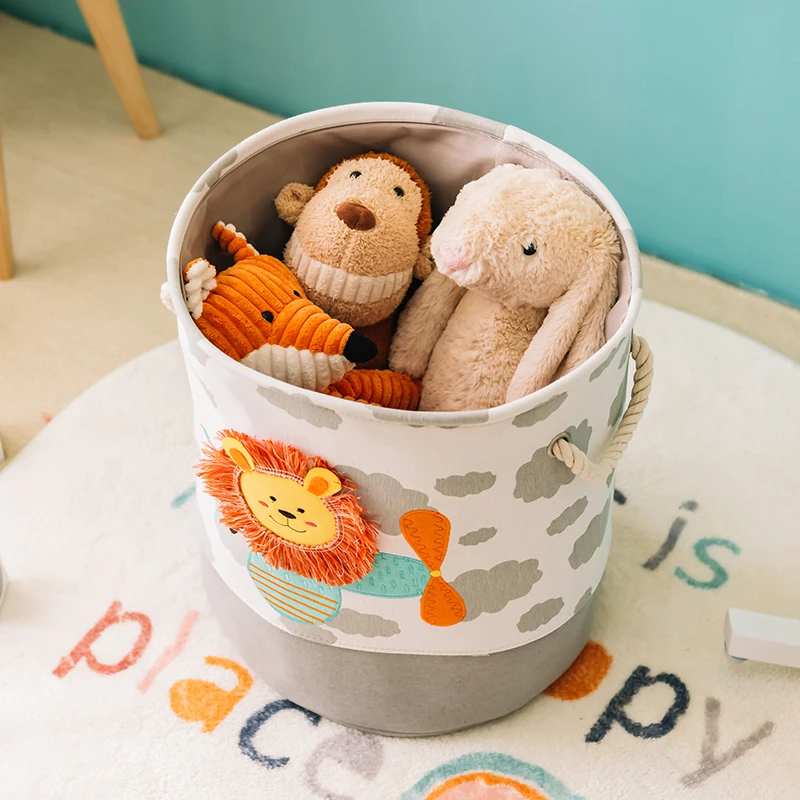 Baby Laundry Basket Cute Dinosaur Foldable Toy Storage Bucket Picnic Dirty Clothes Basket Box Organizer Cartoon Animal