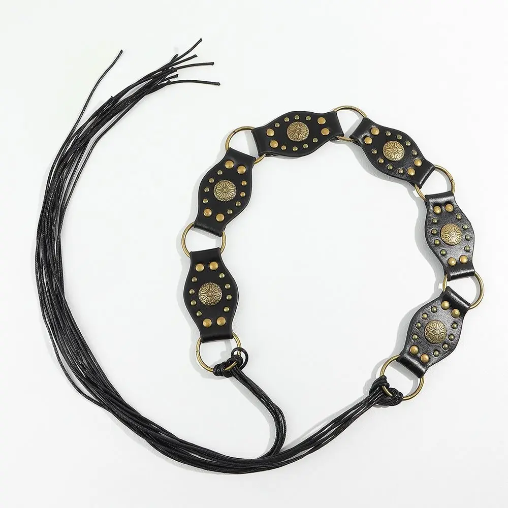 Y2K الجوف الأسود النمط الغربي مبالغ فيه كاوبوي واسعة القرص حزام مشبك معدني خمر حزام دائم للنساء الفتيات لوليتا الشرير #2