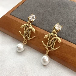 Double Spirit Snake Pearl Earrings Female High-level Sense of Personality Temperament Diamond-set Snake Earrings for Gift