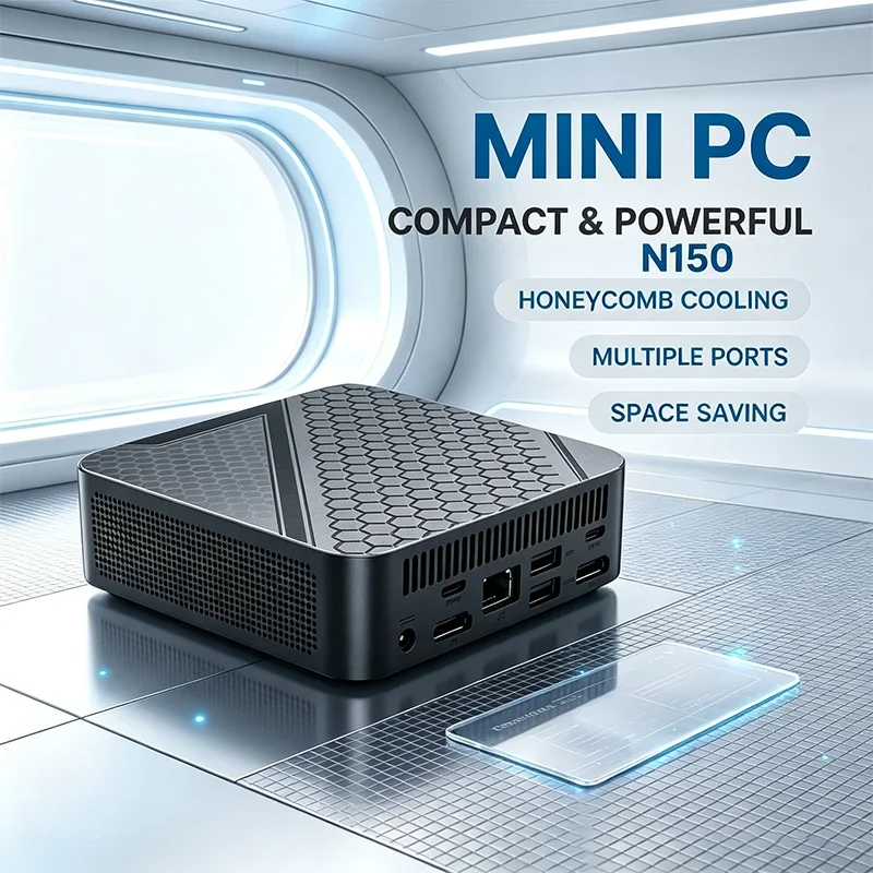 N150 MiniPC Compact with Cooling System Rich Interface Design Portable Computer for Home Office Business Daily Application