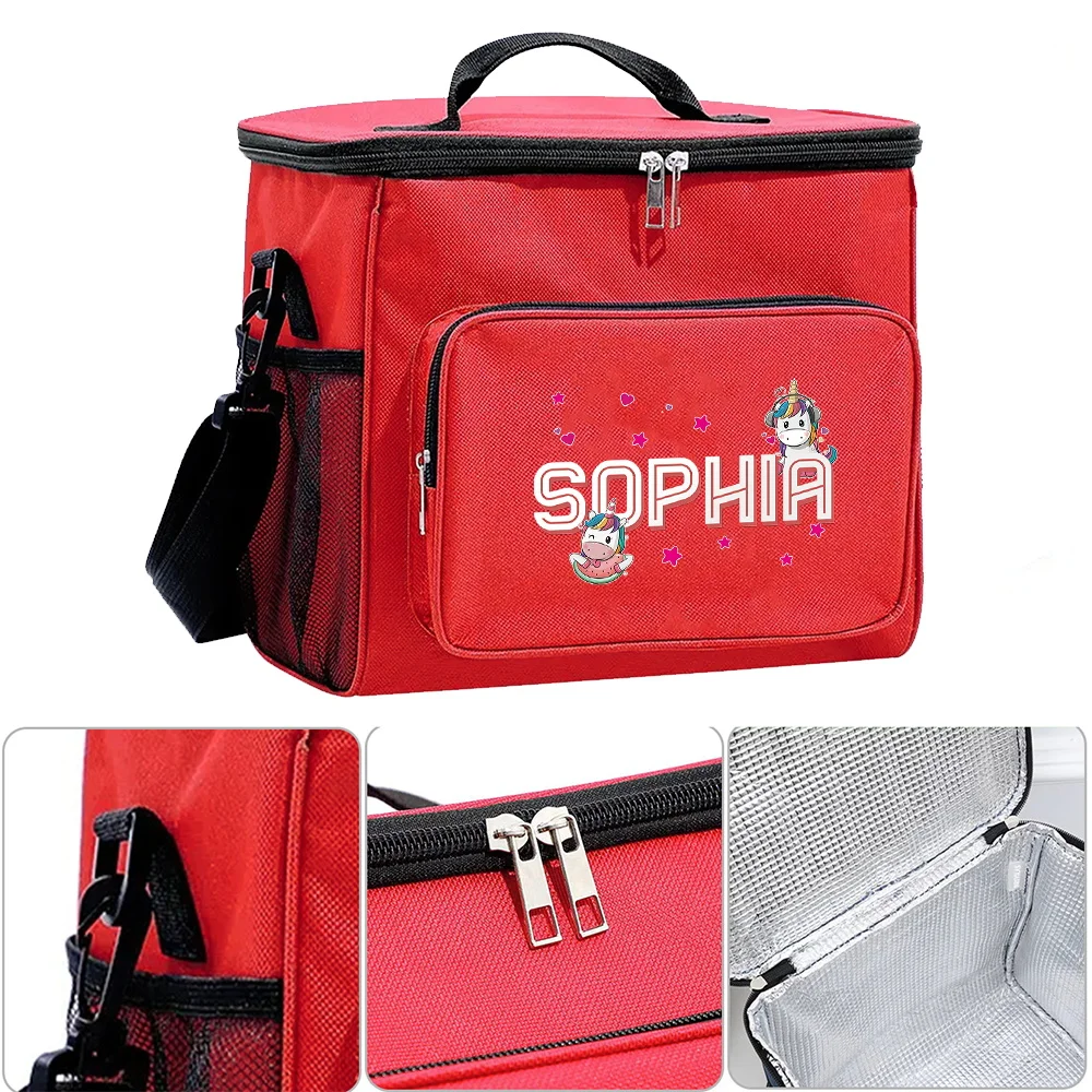 Personalized Customization Name Insulated Single Shoulder Lunch Bag Multifunctional Food Storage Bag Outdoor Travel Picnic Bag