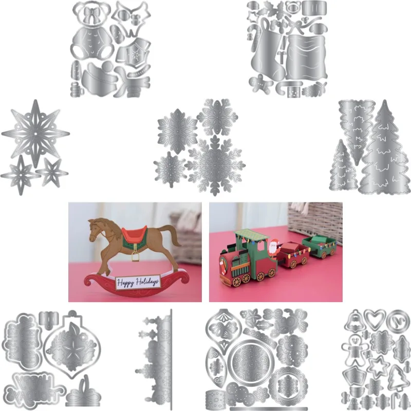 Snow Fairy Rocking Horse Metal Cutting Dies Scrapbook Diary Decoration Stencil Embossing Template DIY Greeting Card Handmade