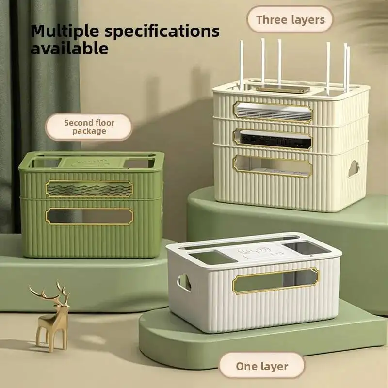 

Wireless Router TV Box Storage Organizer Plastic PP Material Jewelry Accessories Display Case China Origin For Home Organization