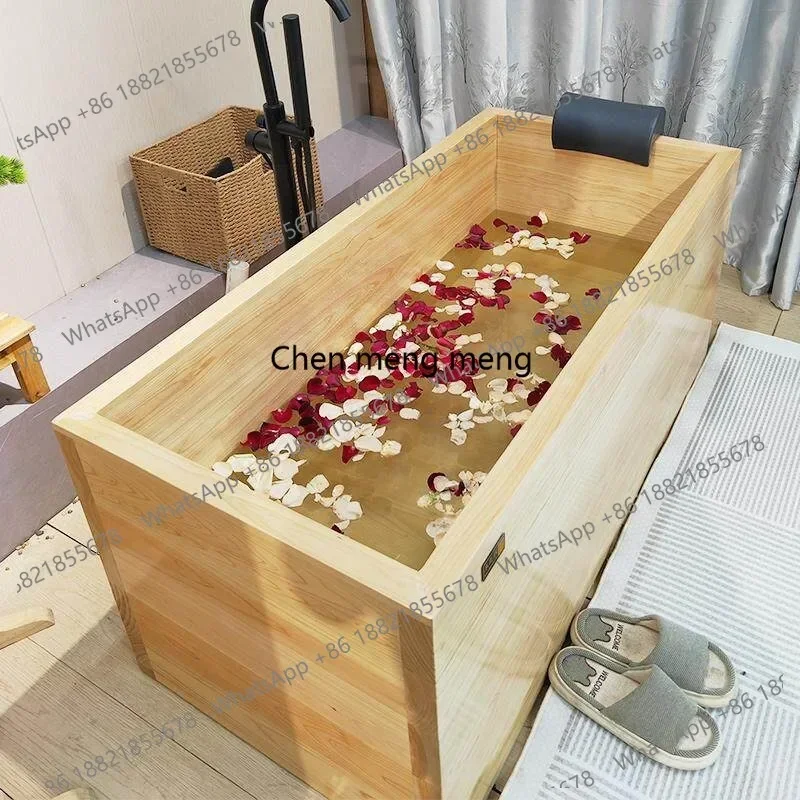 Asmt49Hinoki bathtub bath wooden bucket bath bath Japanese basin adult household