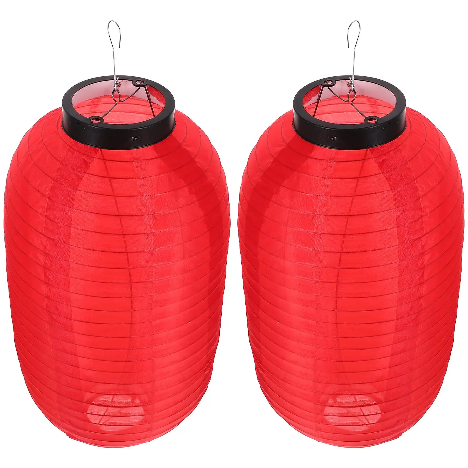 

2 Pcs Waterproof Silk Lantern Japanese Hanging Lamp Chochin Lights Red Asian Lanterns Indoor Woman