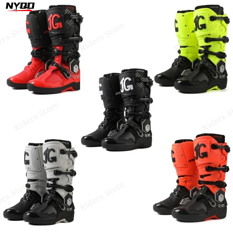 Motorcycle Riding Boots Outdoor Dual-axis Off-road Rally Boots Anti-slip Racing Boots Moto Touring Protective Riding Gear