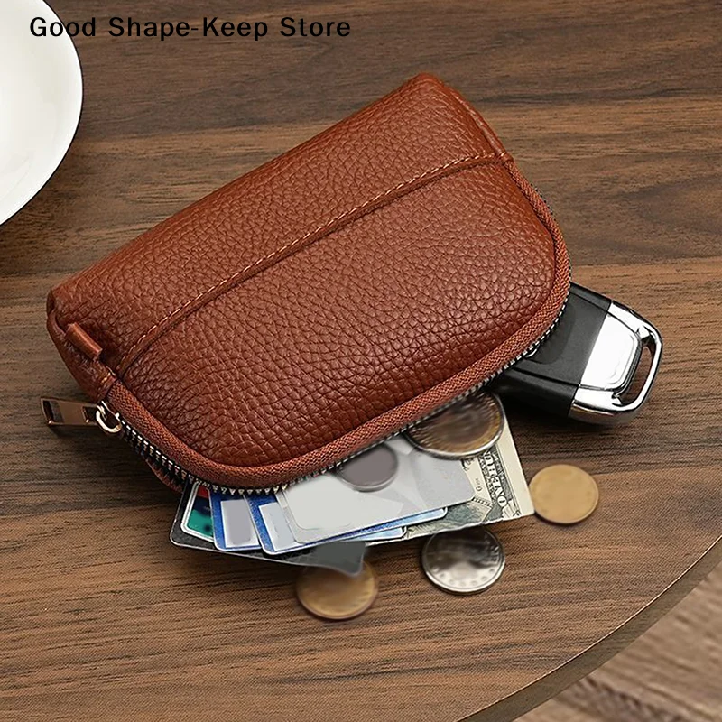 daily1PC solid Color Vintage Coin Purse Minimalism Key Bag Lipstick Earphone Storage Bag Portable Zipper Clutch Bag Small Wallet