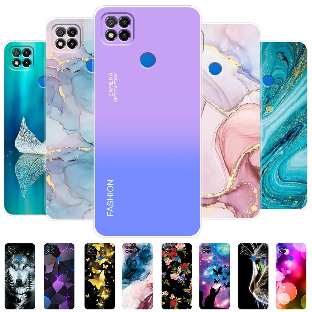 For Xiaomi Redmi 9C Case For Redmi 9C NFC Marble Transparent Silicone Soft TPU Case For Redmi 9C Redmi9C NFC Cover Bumper Back