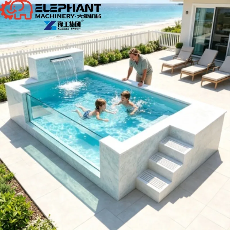 Fiberglass Prefab Container Swimming Pool, Easy To Install Above Ground Swim Spa Pool, 30ft 40ft Large Pool For Home Backyard