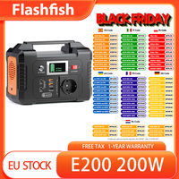 Flashfish E200 Portable Power Station, 200W 151Wh LiFePO4 Battery, AC/ DC/ USB Outputs, Modified Sine Wave, Multiple Charging