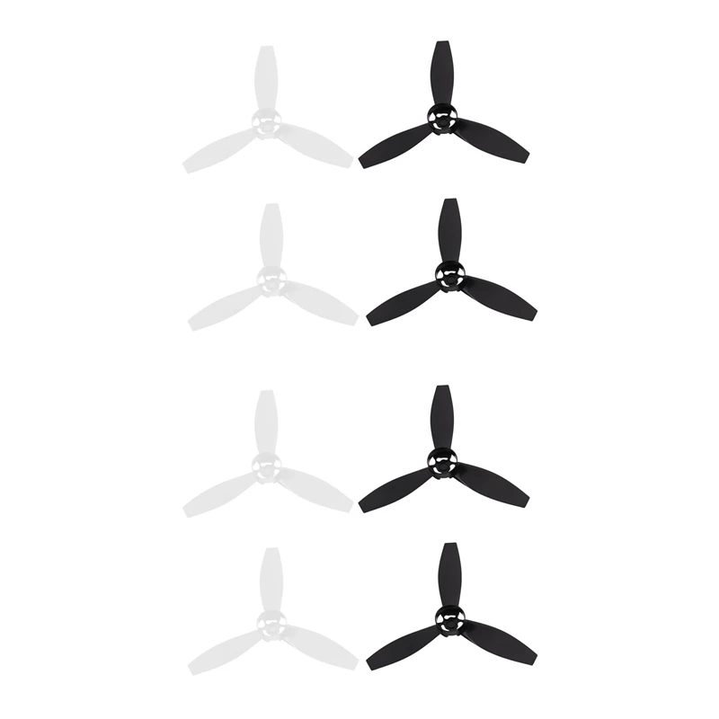 8 Baling-Baling Props Suku Cadang Pisau Pengganti untuk Parrot Bebop 2 Drone Hitam Putih