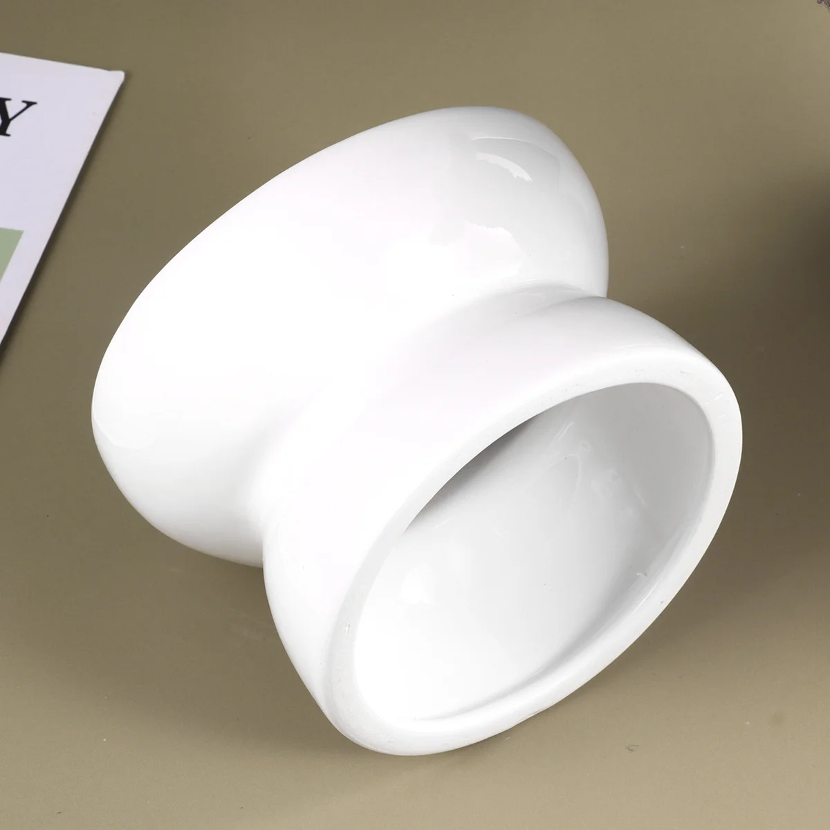 وعاء تغذية الحيوانات الأليفة من السيراميك، تصميم فم مائل للأقدام العالية للكلاب والجرو، خفيف الوزن، مادة آمنة، أبيض مقاس S