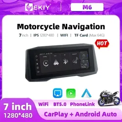 EKIY 7inch Motorcycle CarPlay Navigation Wireless CarPlay Android Auto Airplay Display Screen Portable Motorcycle  Monitor