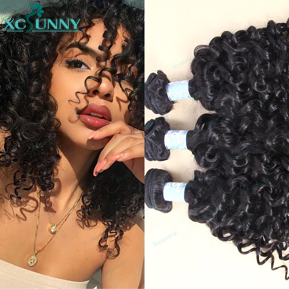 Curly Weave Bundles Human Hair Double Drawn Burmese Loose Curly Bundles Human Weft Hair Extensions For Black Women