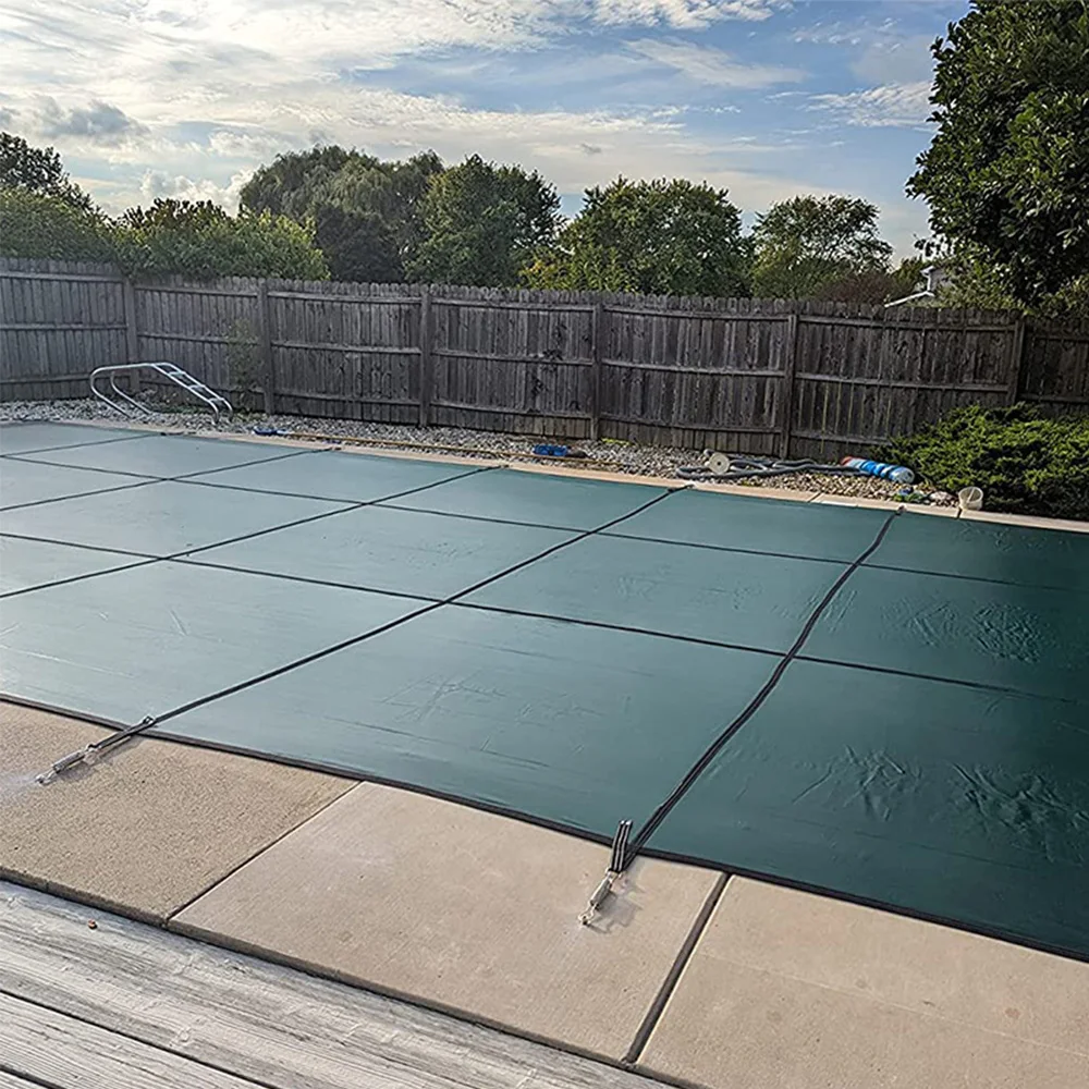 Custom Pool Safety Cover Fits Waterproof Swimming Pool Leaf Net Cover Winter Outdoor Inground and Above Ground Pool Pond