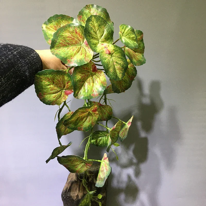 Große 22'' Künstliche Hängen Pflanzen Gefälschte Farne Blätter Kunststoff Begonie Leafs Wand ForHome Zimmer Garten Hochzeit Girl – Detail 10