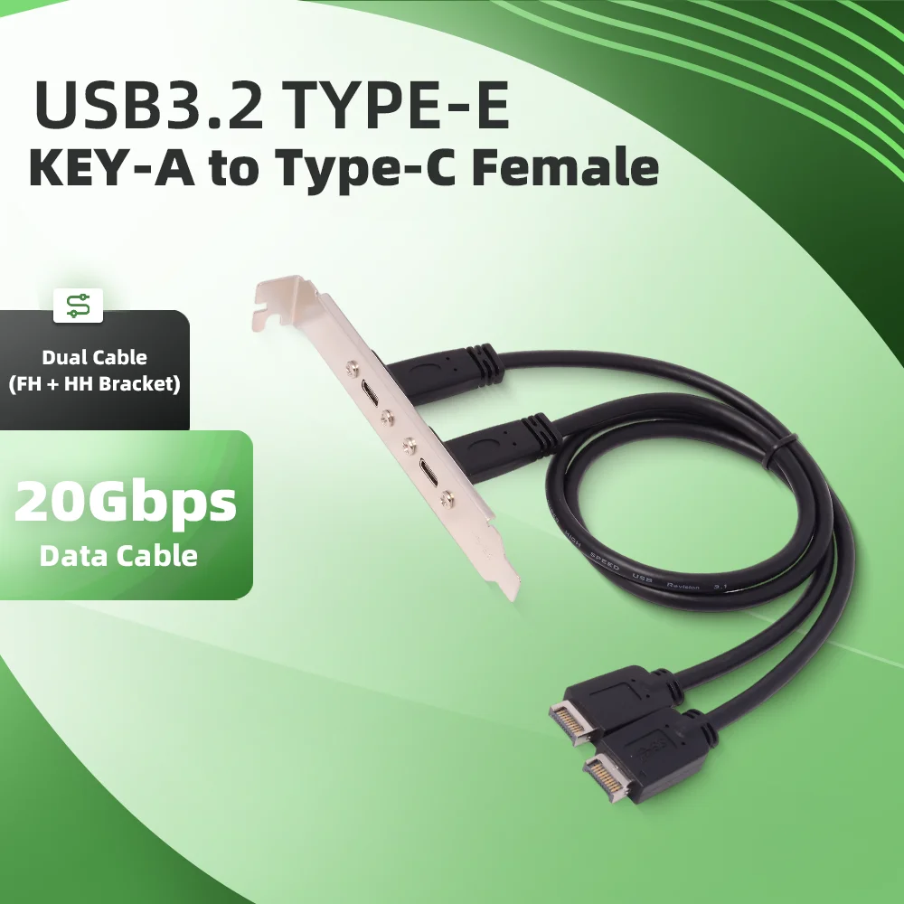 TYPE-E Dock Cable USB 3.2 TypeC Female to Chassis PCI Front Data Cable USB 3.1 High-Speed 20G 10G Cord For Expansion Port