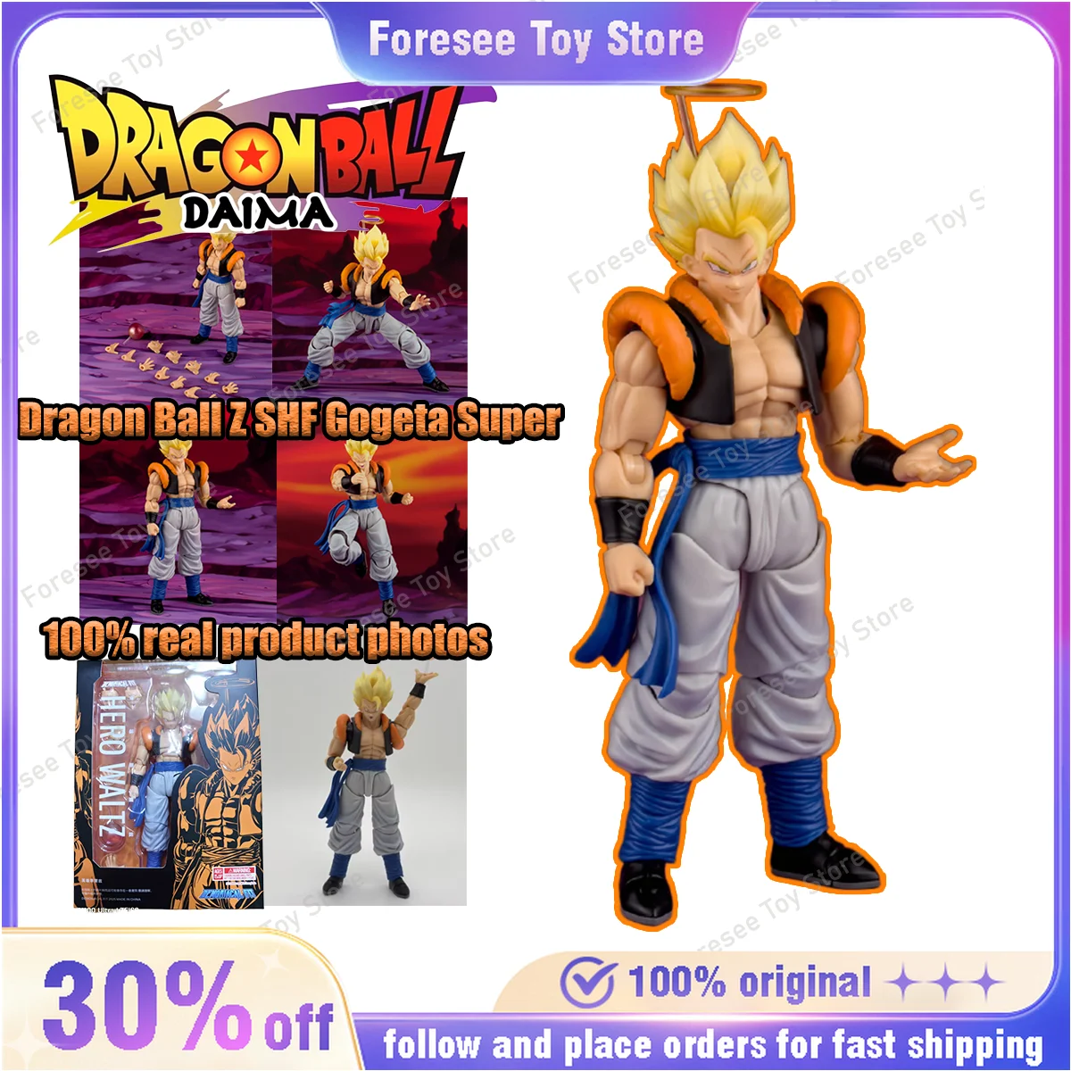 

14CM Hero Waltz Fusion Warrior Gogeta 3.0 Body Articulated Figure Anime Action Figure Collection Model Toy Popular Gift for Fans