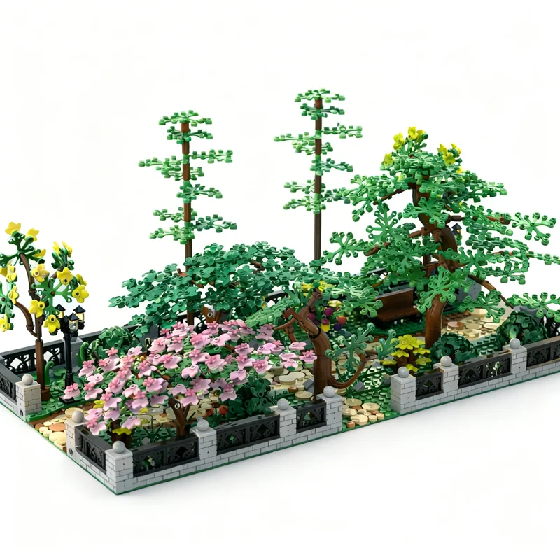2083pcs MOC Modular Buildings Modular Park Trees Model Building Blocks Christmas Gifts Craft Display Brick Birthday Creative DIY