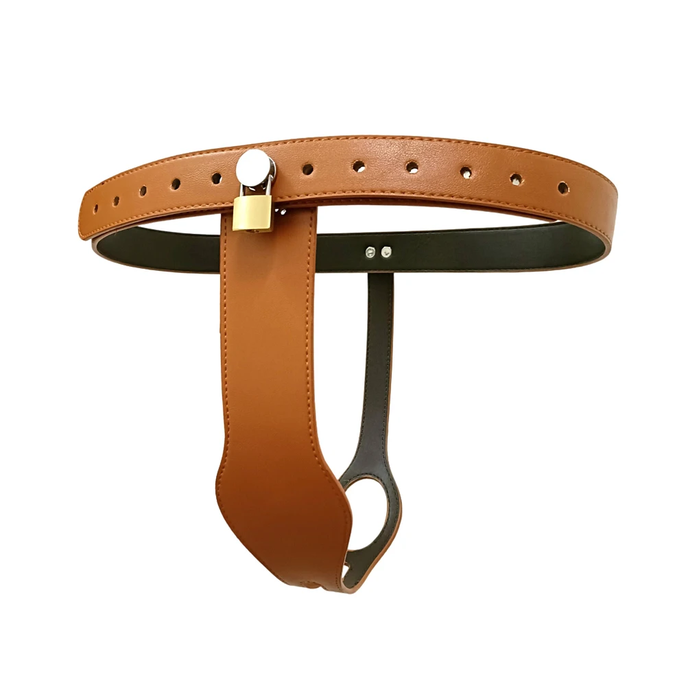 Leather Female Chastity Belt Masturbator Strap on Pants Adjustable Underwear Chastity Lock Device Sex Toys for Woman view 3