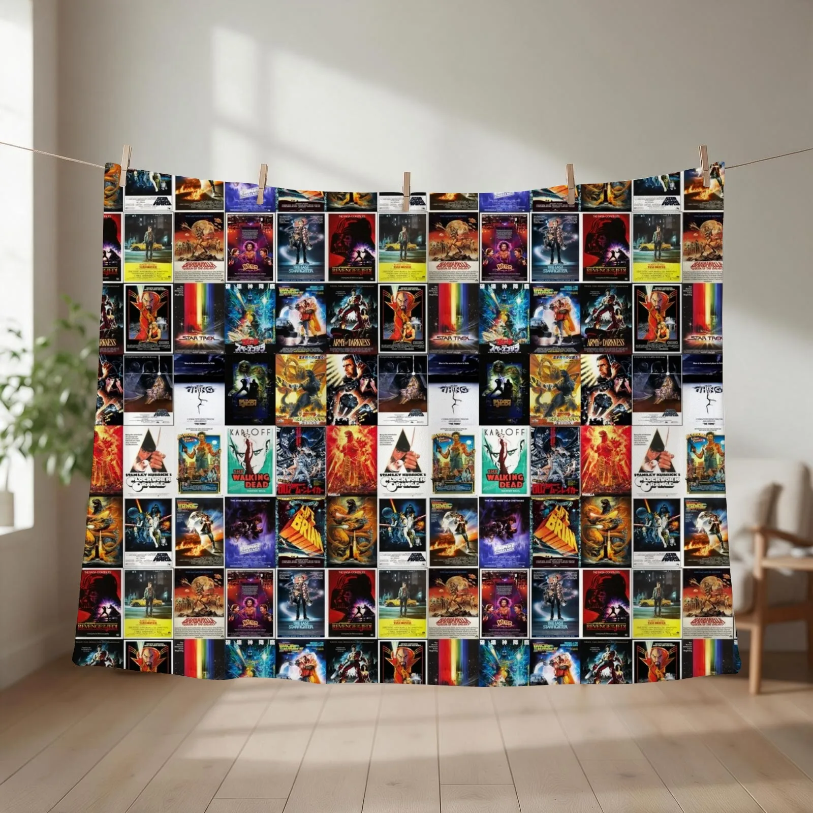 25 Iconic Movies, Movie Poster Collage , Man cave poster, Movie Lover Gift Throw Blanket