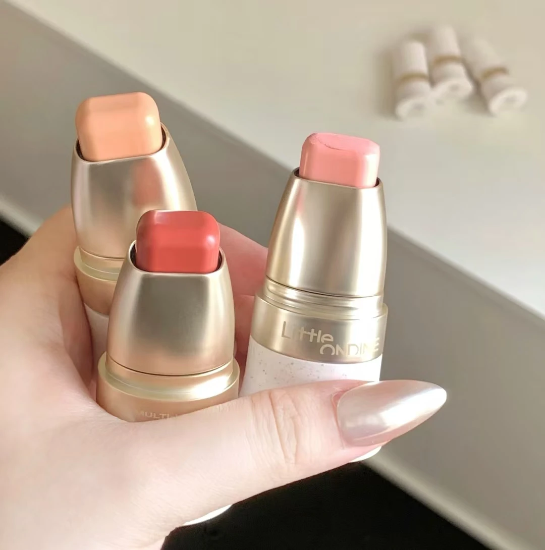 Little Ondine Multi-Purpose Blusher Stick Moisture Silky Matte Contour Makeup Blush Corrective Shadow Lipstick Face Blushes