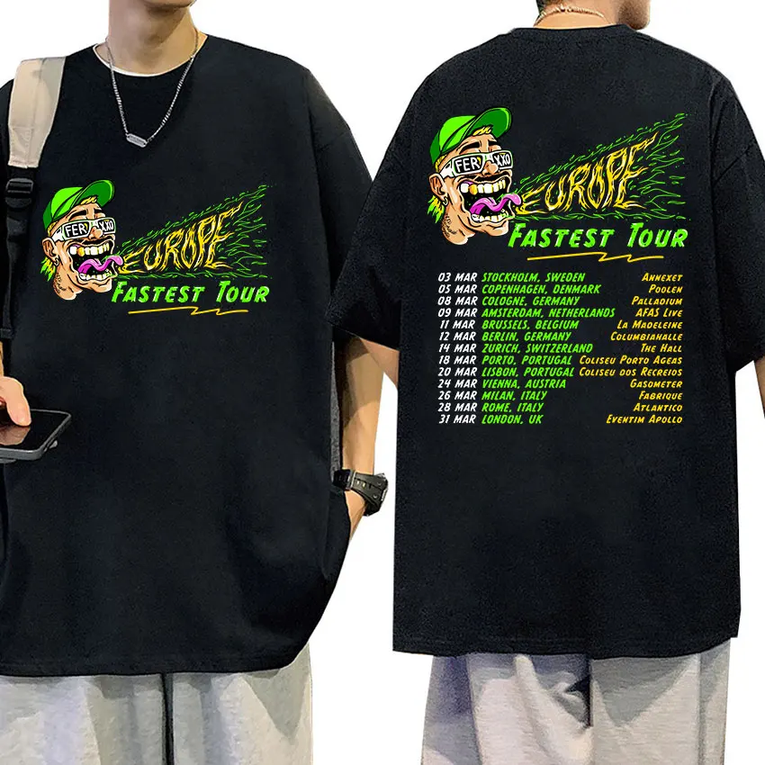 Rapper Feid Ferxxo 2024 Graphic T Shirt Men's Hip Hop Fashion High Quality T-Shirts Vintage Oversized Cotton T-shirt Streetwear image 3