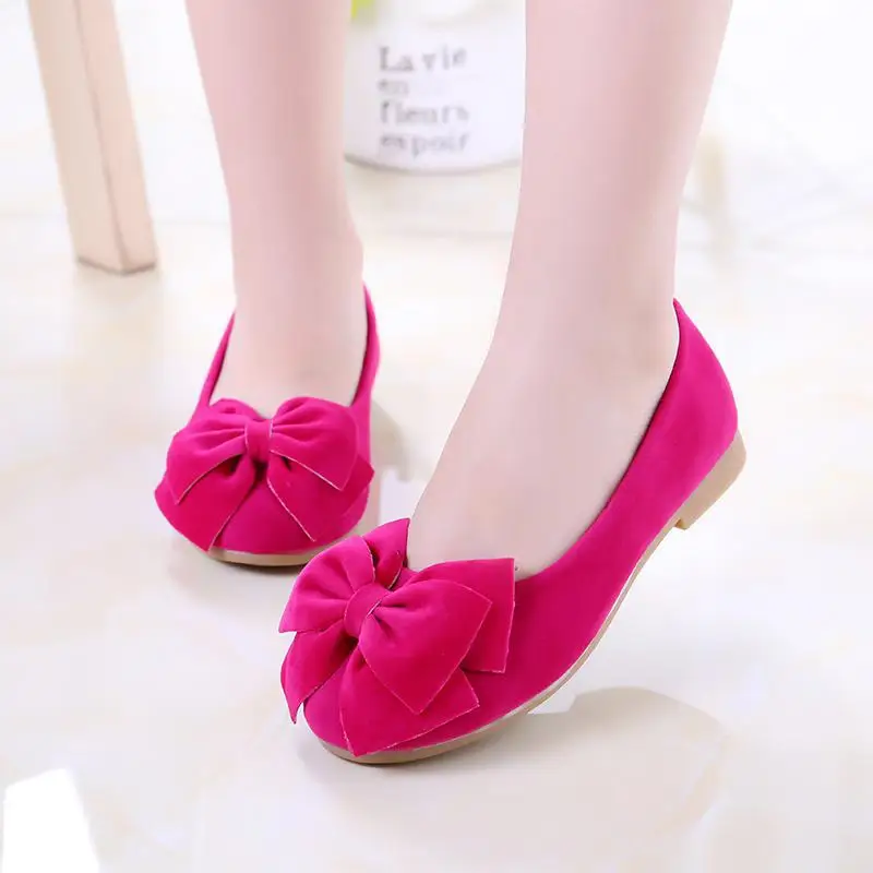 Soft Bottom Versatile Kids Princess Fashion Dance Loafers Children's Leather Shoes Spring Autumn Sweet Ballet Flats for Girls