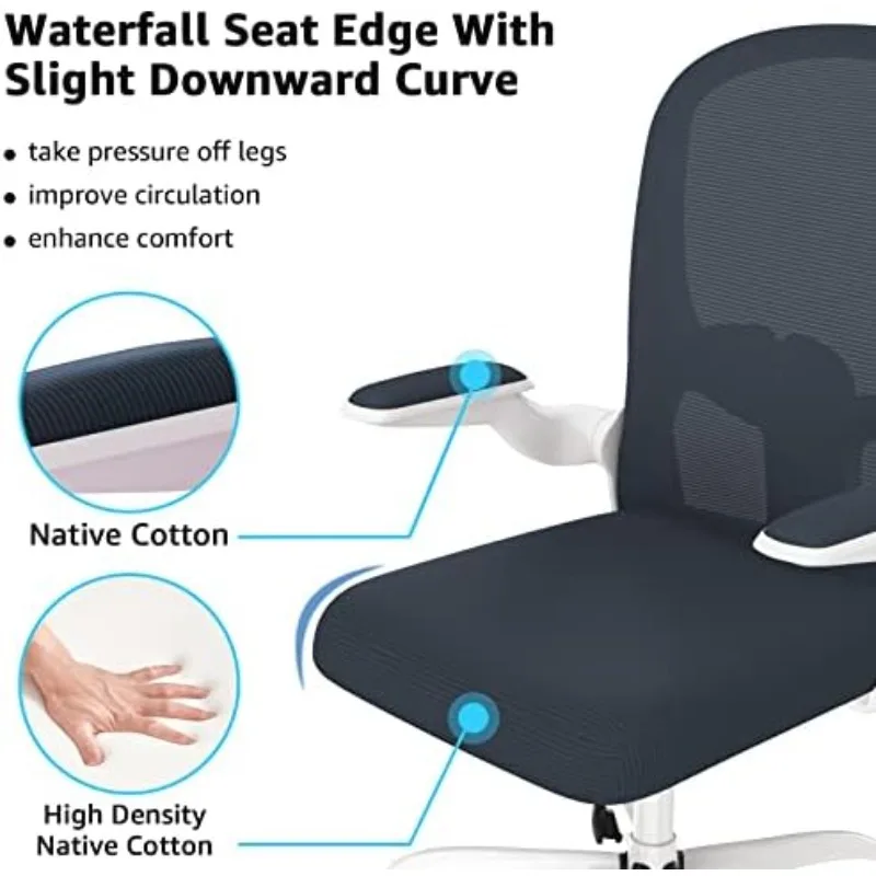 Office Chair, Comfort Swivel Home Office Task Chair, Breathable Mesh Desk Chair, Lumbar Support Computer Chair with Flip-up Arms