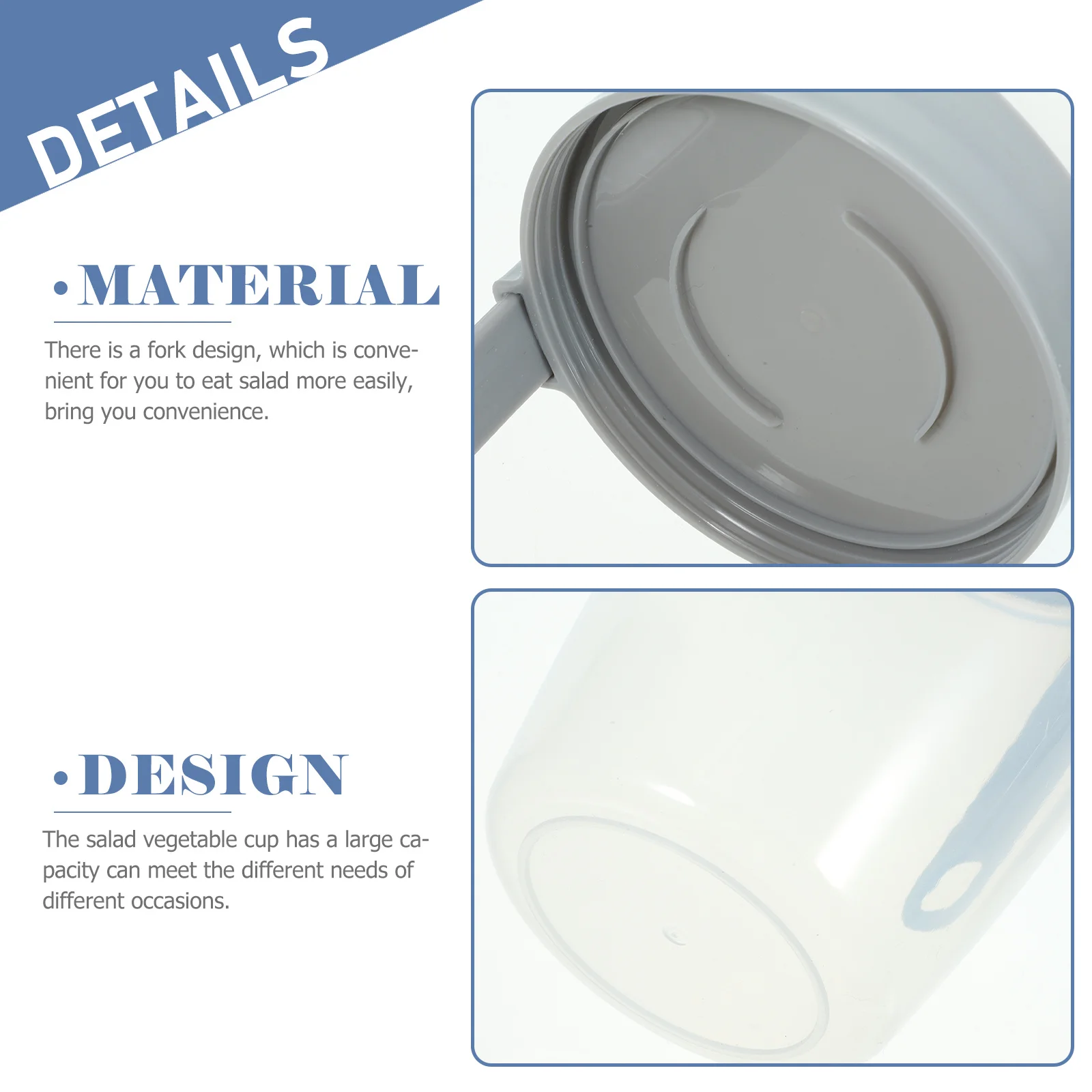 

1Set Salad Shaker Cup with Fork and Spoon Double Layer Design for Healthy Lunch on The Go Salad Shaker Cup Portable Cups