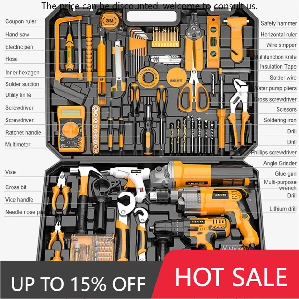 

Portable Engineering Power Tools Set Electric Drill Angle Grinder