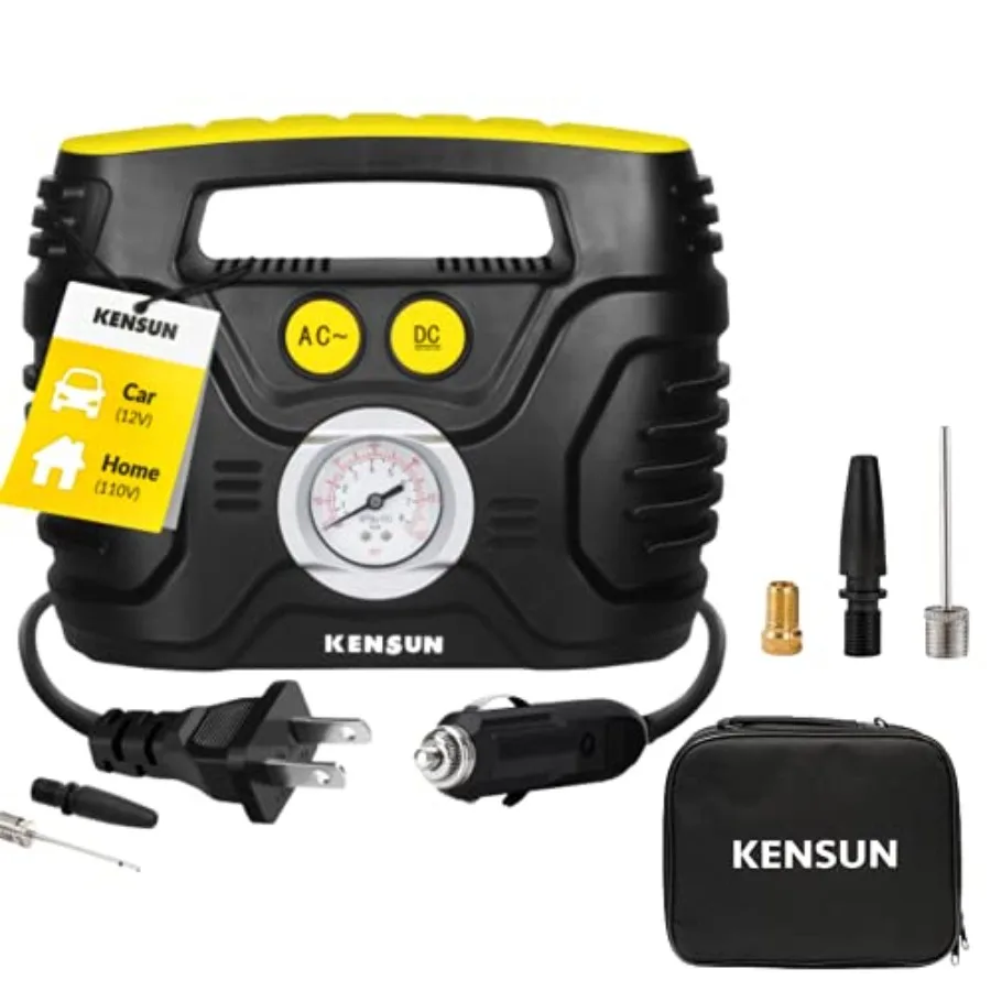 

Portable Air Compressor Pump for Car 12V DC and Home 110V AC Swift Performance Tire Inflator 100 PSI for Car - Bicycle - Motorc