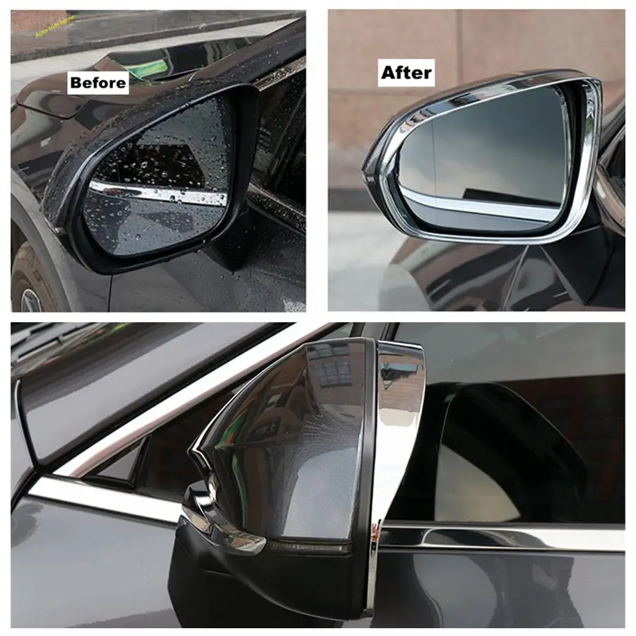 Rearview Mirror Rain Eyebrow Deflector Blades Decor Shell Frame Cover Trim For Lexus RX 450 / NX 300 2016 - 2021 Car Accessories