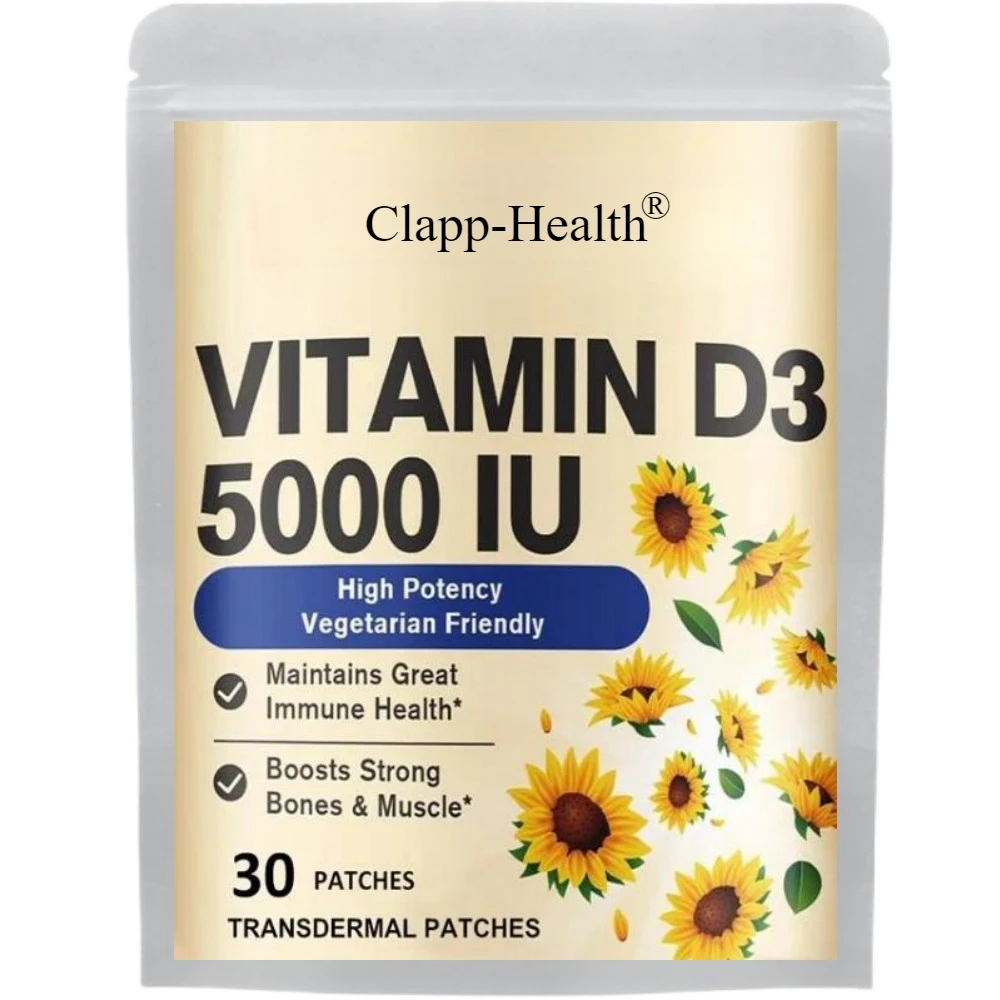 30 Patches Vitamin D3 Transdermal Patchesfor Supporting Cardiovascular Health, Strong Bones & Muscle Function