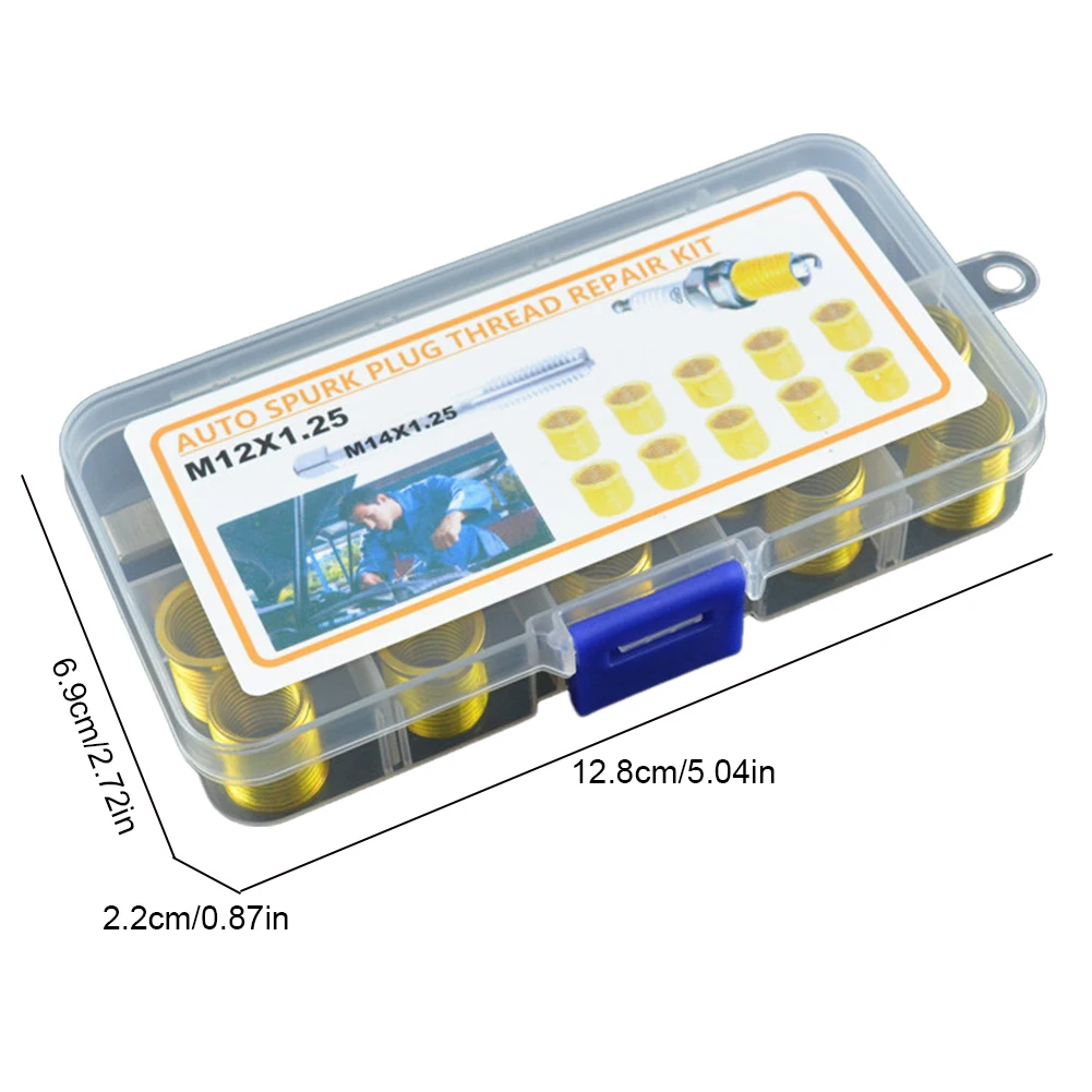 Комплект с отрезьбой головки блока цилиндров M12x1,25, вставки и комплект метчиков M14x1,25, вставки для метчиков свечей зажигания, инструмент для ремонта резьбы для автомобильного двигателя