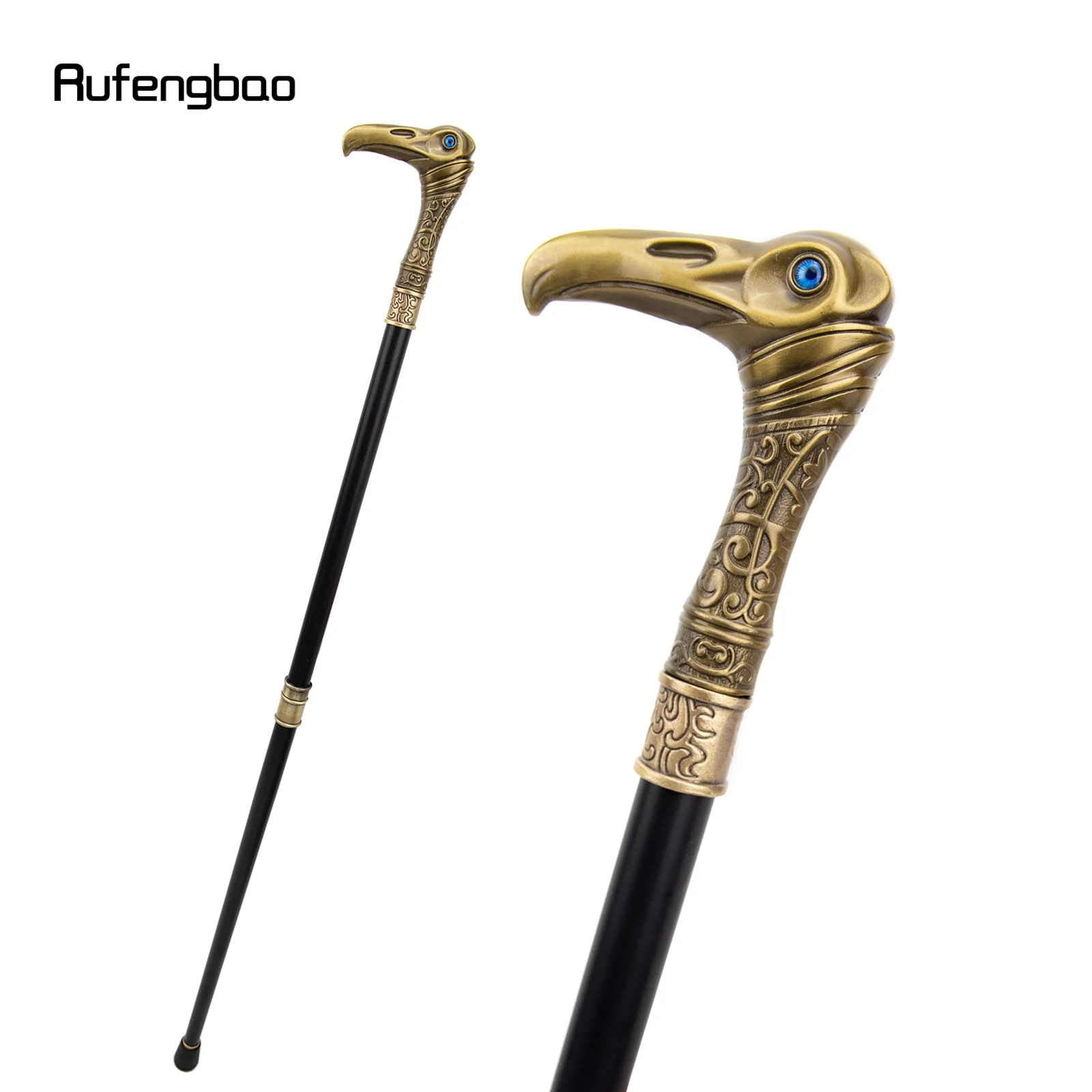 Coppery Eagle Head Luxury Decorative Walking Cane Elegant Fashion Cane Cosplay Alloy Crosier Vintage Walking Stick 93cm