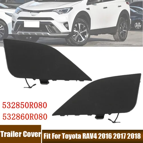 Cubierta de ojo de gancho de remolque de parachoques delantero izquierdo y derecho para Toyota RAV4 2016 2017 2018 tapa de cubierta de remolque # 532860R080 532850R080