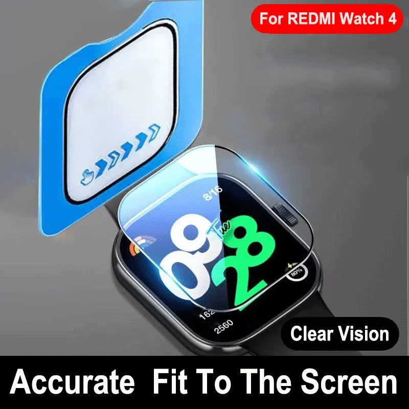 Tempered Glass Film For Xiaomi Redmi Watch 4 Quick Install Screen Protector Anti-Scratch Full Cover Film Redmi 4 Accessories