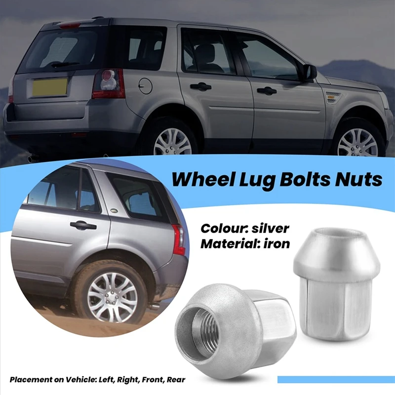 ●20Pcs Wheel Lug Bolt Stud Nut Fits LR001381 for New Land 2 Evoque Silver