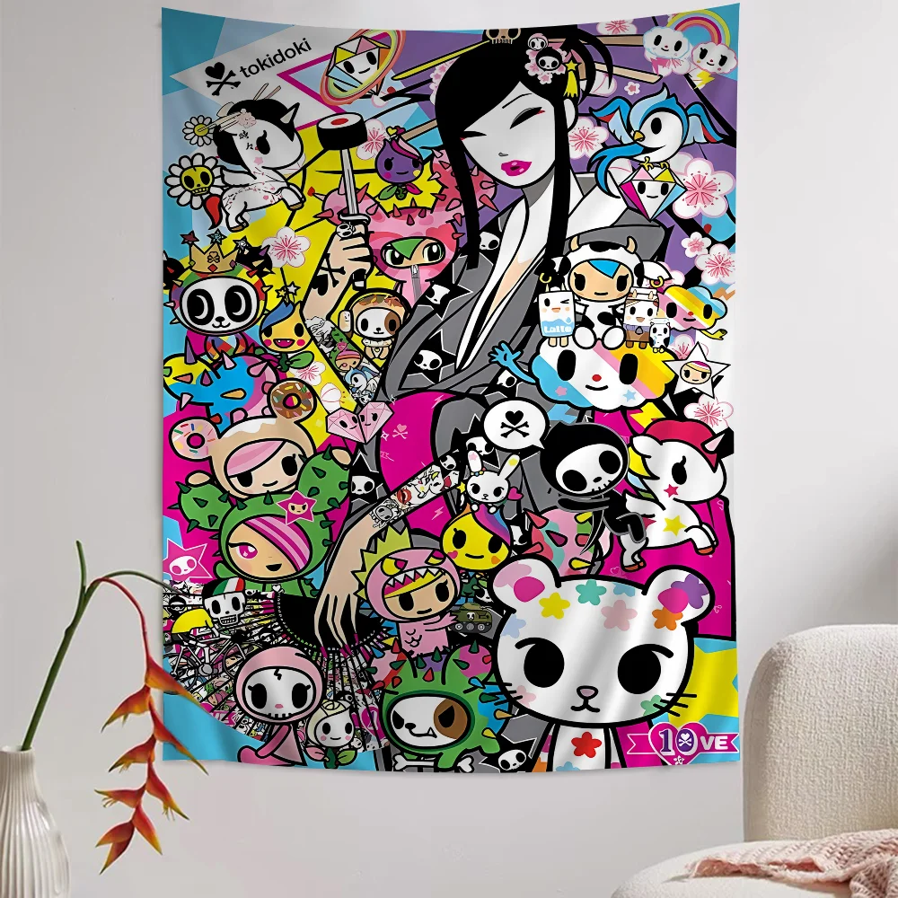 Kawaii T-Tokidoki Chart Tapestry for Living Room Home Dorm Decor Art Home Decor