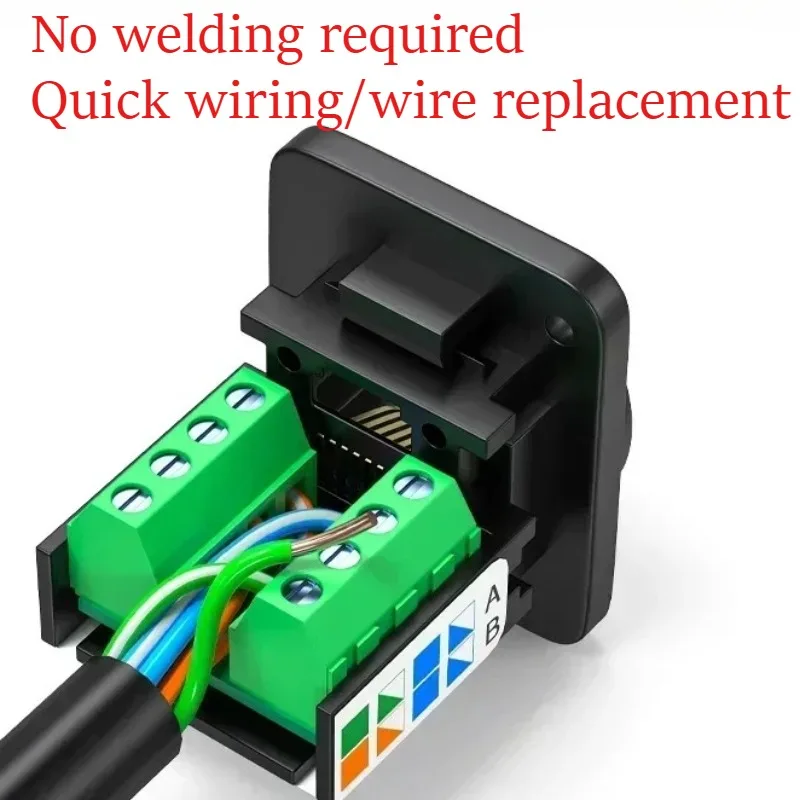 CAT6 Network Wire Panel Socket CAT5E CAT7 RJ45 Solderless Network Module Connector Metal Shielded Network Cable Extender
