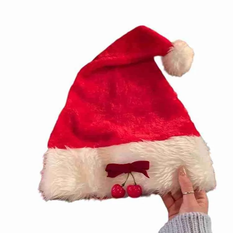 الكرز مول النبيذ الأحمر عيد الميلاد الغلاف الجوي الأصلي القوس لطيف الأحمر عيد الميلاد قبعة الكبار الديكور صور الدعائم #6