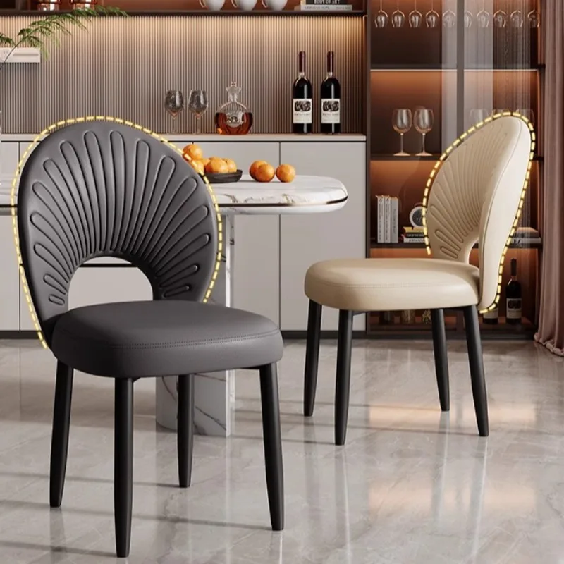 Modern Accent Relax Nordic Dining Chairs Minimalist Home Light Luxury High-end Room Backrest Aesthetic Decor Kitchen Furniture