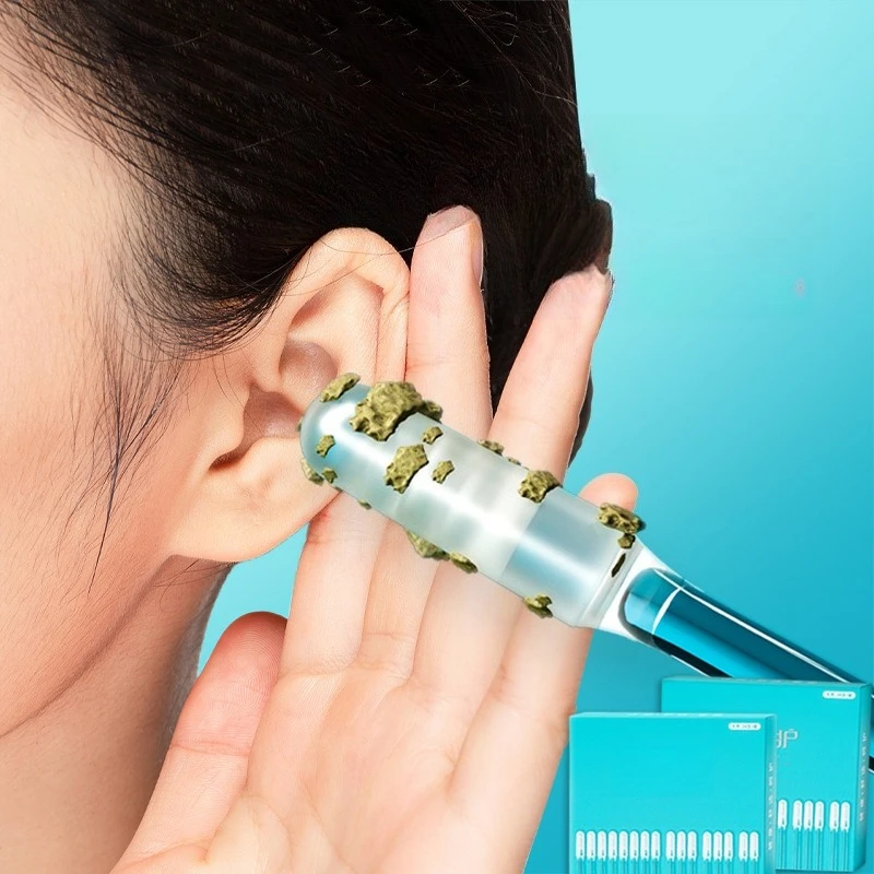 Ear Protection Stick, Adhesive Ear Digging Tool, Ear Digging Spoon, Cleaning Ear Digging Cotton Stick, Cotton Swab Stick