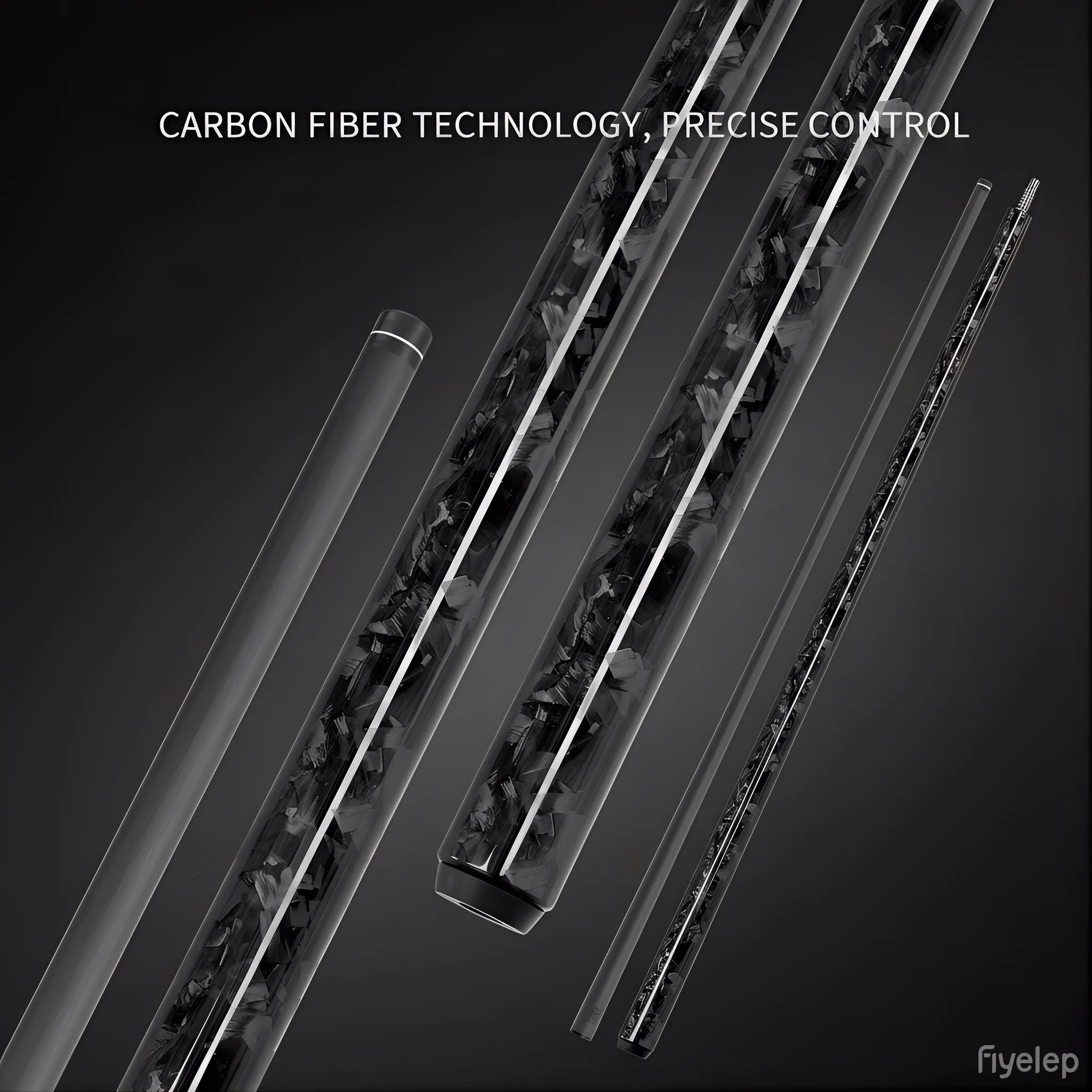 

MARS IMPACT 58'' Black Dark Night Carbon Fiber Pool Cue Stick - Billiard Game Tool with Durable Tip