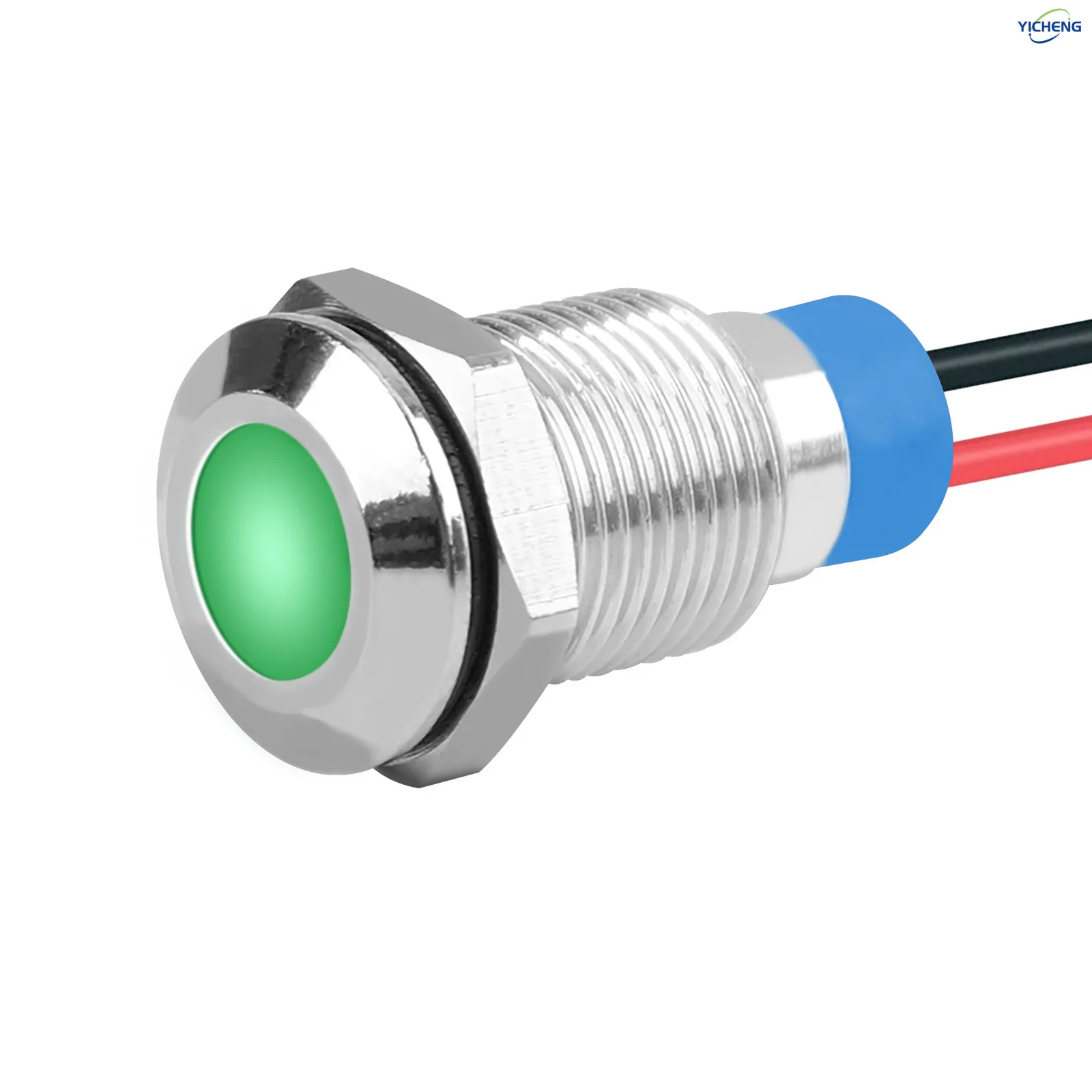 50 шт. светодиодный излучающий свет, металлический индикатор, сигнальная лампа мощности 6 мм ~ 12 мм, напряжение 3 В-220 В. С кабелем 150 мм, IP65. OEM, на заказ, оптовая продажа