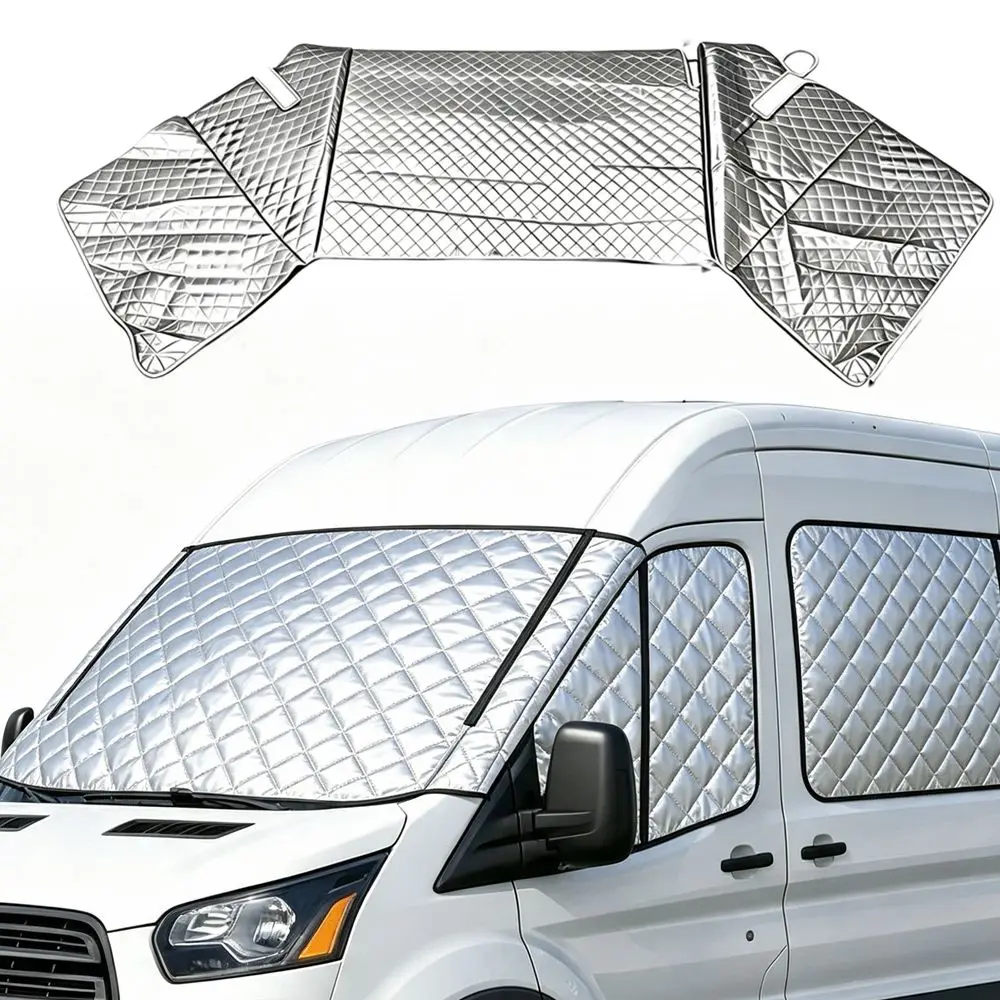 Windshield Cover For Mercedes-Benz Sprinter 2006-2018 / 2018-2025 VW Crafter, 600D Oxford Weatherproof Anti-Theft Snow Cover