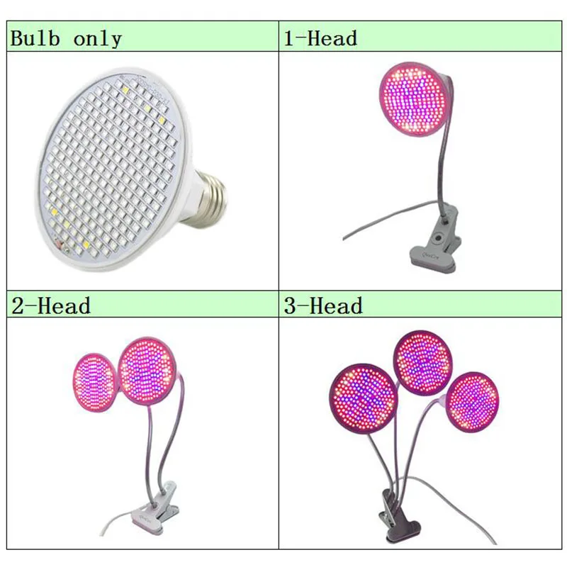 3-HEAD LED rostlina dělat se lampa klip držák halové kvést skleník osvěta lehký halové E27 hydro UV IR veg plný spektrum