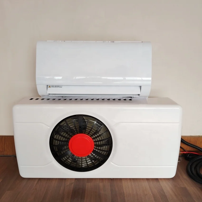 نظام تكييف الهواء للضاغط الدوار المزدوج للمقصورة المنفصلة وحدة التيار المتردد 24 فولت مكيف هواء لوقوف السيارات للشاحنة #1